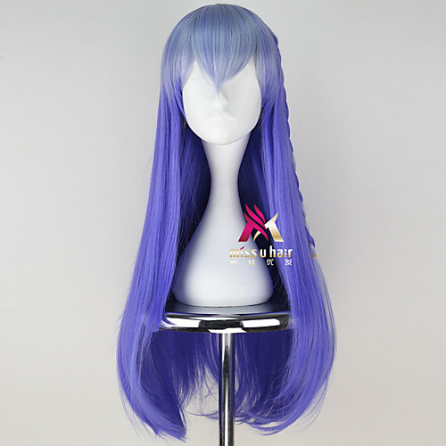 

Synthetic Wig Cosplay Wig Straight With Bangs Wig Long Blue Synthetic Hair 30 inch Women's Fashionable Design Cosplay Comfortable Blue hairjoy
