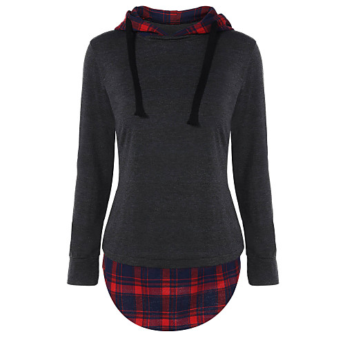 

Women's Basic Hooded Color Block Women's Hoodies Long Sleeve Sweater Cardigans Hooded Fall Winter Black