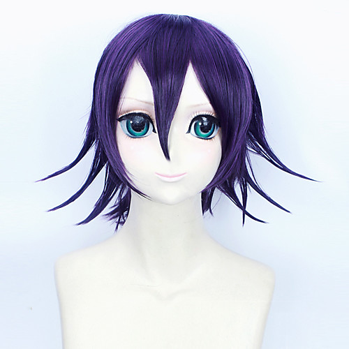 

Cosplay Costume Wig Synthetic Wig Loose Curl With Bangs Wig Short Dark Purple Synthetic Hair Women's Anime Cosplay Purple