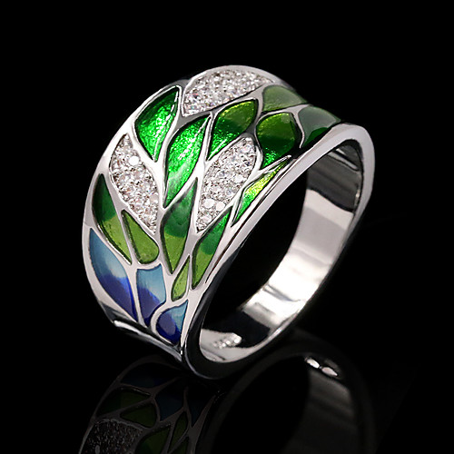 

Ring AAA Cubic Zirconia Mixed Color Silver Brass Floral Theme Asian Unique Design Elegant 1pc 6 7 8 9 10 / Women's