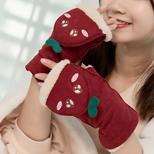 

Winter Bike Gloves / Cycling Gloves Warm Fingerless Gloves Sports Gloves Army Green Burgundy Grey for Adults' Cycling / Bike