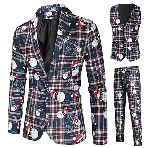 

Tuxedos Tailored Fit Notch Single Breasted One-button Polyster / Polyester Cartoon / Christmas