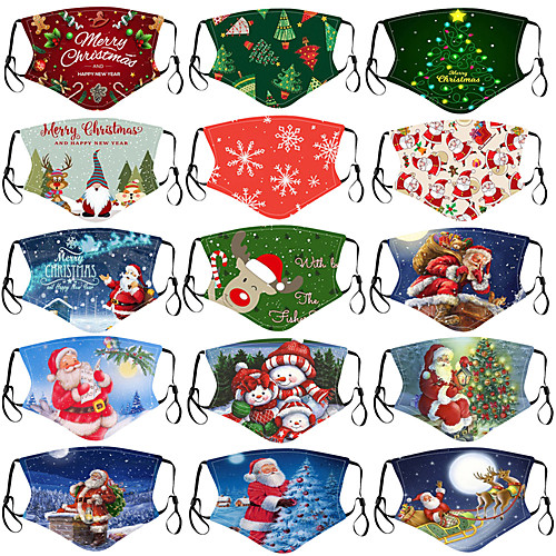 

Christmas Mask Printing Adult Children Mask Cotton Washable Cartoon Pattern Cloth Mask