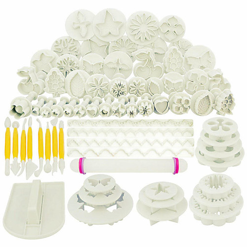 

68pcs Fondant Cake Mold Set Plastic Biscuit Cutting Mold Spring Printing Mold DIY Baking Tool