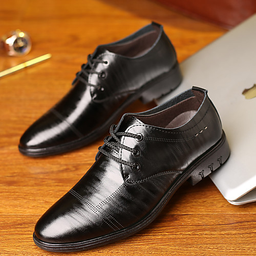 

Men's Oxfords Business Daily PU Breathable Non-slipping Wear Proof Black Brown Fall