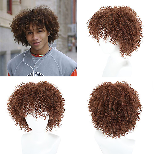 

Synthetic Wig Toupees Peruke & Periwig Curly Afro Curly Free Part Wig Short Brown Synthetic Hair 12 inch Men's Heat Resistant Classic Synthetic Brown Dark Brown Gold Blonde Ombre