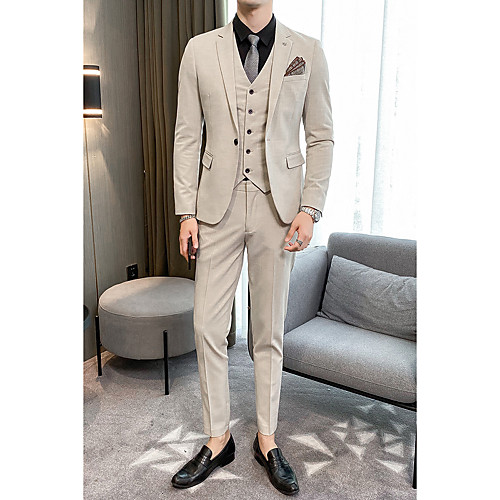 

Tuxedos Tailored Fit Notch Single Breasted One-button Polyester Striped