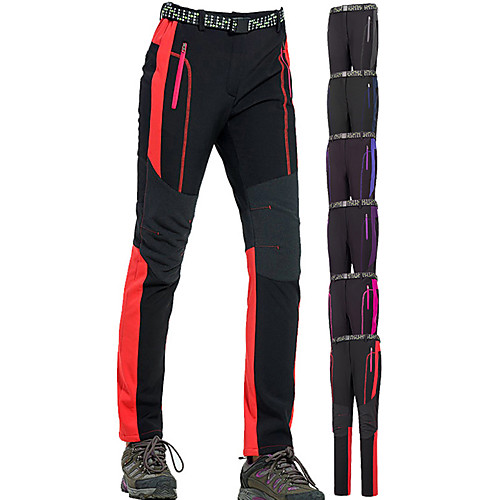 

Women's Hiking Pants Trousers Softshell Pants Solid Color Winter Outdoor Waterproof Windproof Fleece Lining Breathable Softshell Pants / Trousers Bottoms Purple Red Fuchsia Grey Dark Navy Ski / Warm