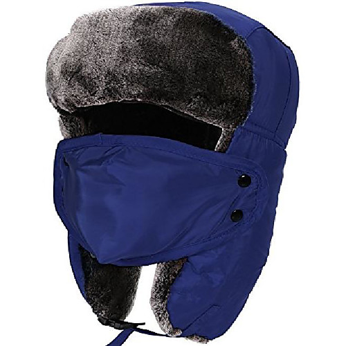 

Tough Headwear Trapper Hat with Faux Fur Ear Flaps,Face Mask Winter Hat, Blue