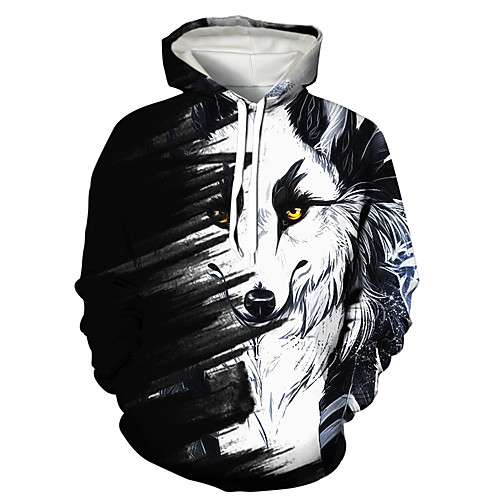 

Men's Pullover Hoodie Sweatshirt Graphic 3D Print Daily 3D Print Basic Casual Hoodies Sweatshirts Black