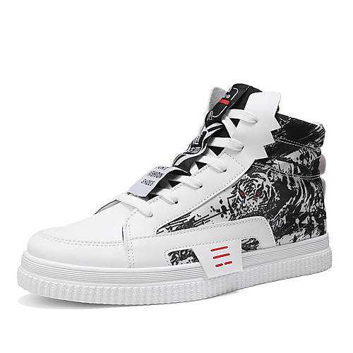 

Women's Dance Sneakers Sneaker Flat Heel White Black Lace-up Adults'
