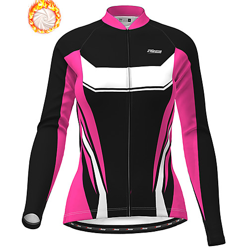 

21Grams Women's Long Sleeve Cycling Jacket Winter Fleece Polyester Purple Red Fuchsia Geometic Bike Jacket Top Mountain Bike MTB Road Bike Cycling Thermal Warm Fleece Lining Breathable Sports