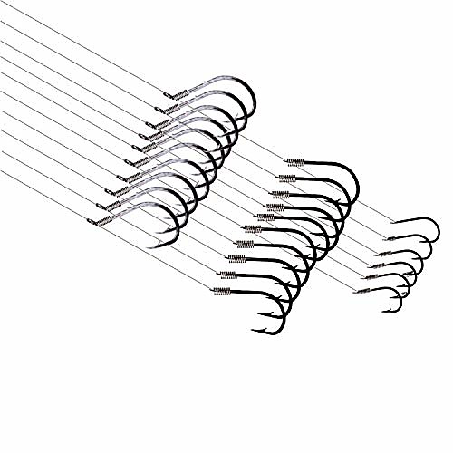 

High Carbon 205 pcs Fishing Hooks with Flouracarbon Coated Line Fishing Hooks with Line Snelled Hooks Snelled Fishing Hooks Fishing Hooks with Leader Assorted (Small)