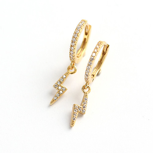 

Women's Clear Cubic Zirconia Hoop Earrings Geometrical Happy Stylish Simple S925 Sterling Silver Earrings Jewelry Gold / Silver For Daily Prom