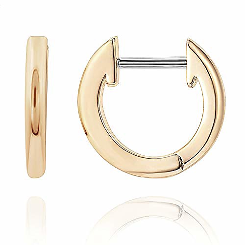 

Women's 14K Yellow Gold Plated Cuff Earrings Huggie Stud | Small Hoop Earrings