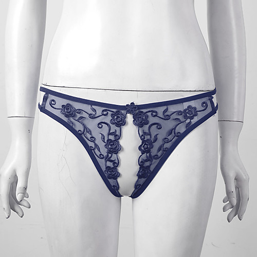 

Women's 1 Piece Lace / Hole G-strings & Thongs Panties - Normal Low Waist White Black Purple One-Size