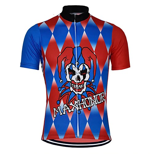 

Men's Short Sleeve Cycling Jersey Blue Skull Bike Top Mountain Bike MTB Road Bike Cycling Breathable Sports Clothing Apparel / Stretchy / Athletic