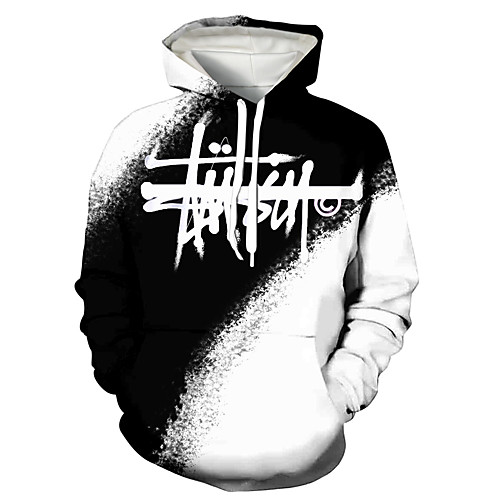 

Men's Pullover Hoodie Sweatshirt Graphic 3D Print Hooded Daily 3D Print Basic Casual Hoodies Sweatshirts Long Sleeve White