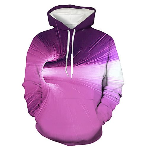 

Men's Pullover Hoodie Sweatshirt Geometric 3D Print Daily Holiday 3D Print 3D Print Hoodies Sweatshirts Purple