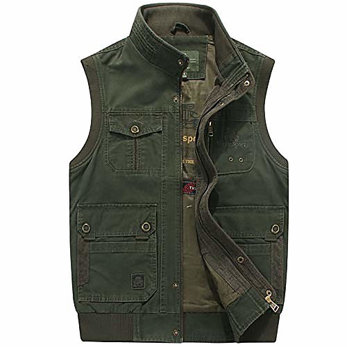 

Men's Hiking Vest / Gilet Fishing Vest Outdoor Lightweight Windproof Breathable Quick Dry Vest / Gilet Top Fishing Climbing Camping / Hiking / Caving ArmyGreen khaki Dark Blue / Sleeveless