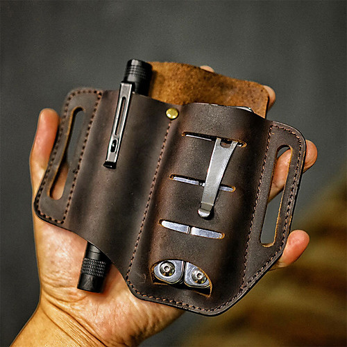 

men genuine leather wing leather holster belt bag military tactical bag