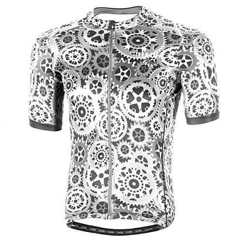 

Men's Short Sleeve Cycling Jersey Grey Gear Bike Top Mountain Bike MTB Road Bike Cycling Breathable Sports Clothing Apparel / Stretchy / Athletic