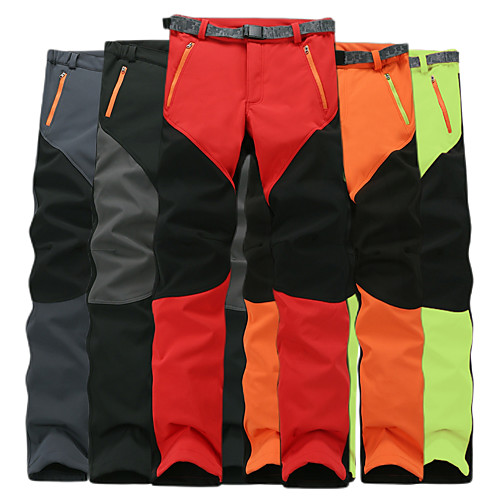 

Men's Hiking Pants Softshell Pants Outdoor Waterproof Lightweight Windproof Fleece Lining Autumn / Fall Winter Softshell Pants / Trousers Bottoms Camping / Hiking Hunting Climbing Black Grey Orange S