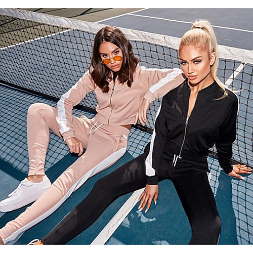 

Women's 2 Piece Full Zip Tracksuit Sweatsuit Athletic Athleisure Long Sleeve 2pcs Winter Thermal Warm Breathable Moisture Wicking Fitness Gym Workout Running Jogging Exercise Sportswear Normal Outfit