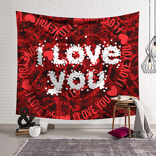 

Valentine's Day Wall Tapestry Art Decor Blanket Curtain Hanging Home Bedroom Living Room Decoration Love Heart