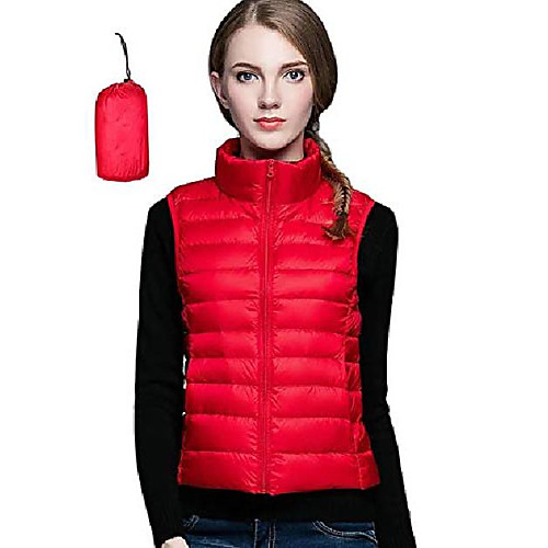 

Women's Sports Puffer Jacket Hiking Vest / Gilet Outdoor Down Jacket Winter Outdoor Solid Color Thermal Warm Packable Lightweight Breathable Top Hunting Fishing Climbing Lake blue Navy Wine Red Pink