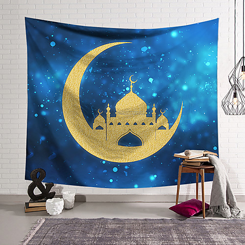

Eid Mubarak Islamic Muslim Ramadan Wall Tapestry Art Decor Blanket Curtain Hanging Home Bedroom Living Room Decoration Polyester