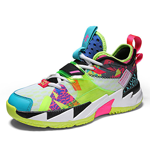 

Unisex Trainers Athletic Shoes Sporty Outdoor Basketball Shoes Walking Shoes Mesh Non-slipping Black / Red Light Grey Rainbow Fall Spring