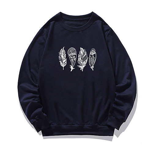

Men's Pullover Sweatshirt Graphic Print Daily Weekend Other Prints Casual Hoodies Sweatshirts White Black Purple