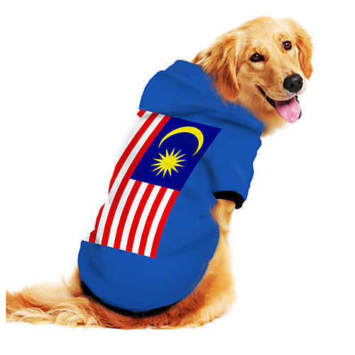 

Dog Hoodie Sweatshirt Print Flag National Flag Fashion Cool Funny Casual / Daily Outdoor Dog Clothes Puppy Clothes Dog Outfits Breathable Blue Costume for Girl and Boy Dog Polyster S M L XL