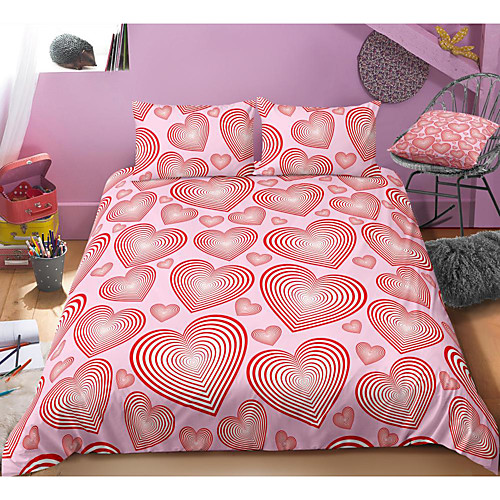 

valentine's day series heart print 3-piece duvet cover set hotel bedding sets comforter cover with soft lightweight microfiber, include 1 duvet cover, 2 pillowcases for double/queen/king(1 pillowcase