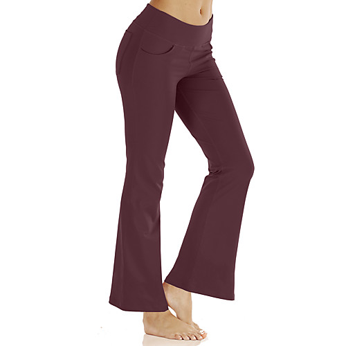 

Women's High Waist Running Tights Leggings Yoga Pants Yoga Shorts Athletic Tights Side Pockets Spandex Winter Yoga Fitness Gym Workout Running Comfy Tummy Control Breathable Sport Solid Color Dark