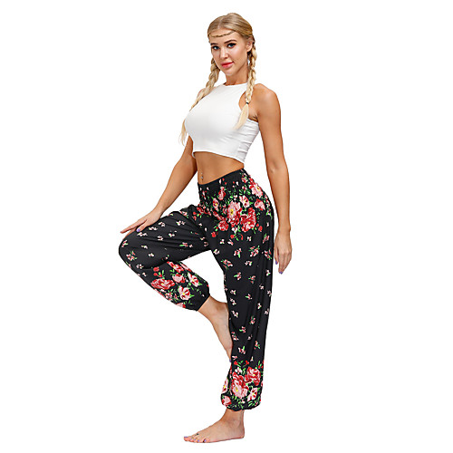 

Women's Yoga Pants Side Pockets Harem Bloomers Breathable Quick Dry Bohemian Black Yoga Fitness Gym Workout Sports Activewear / Casual / Athleisure