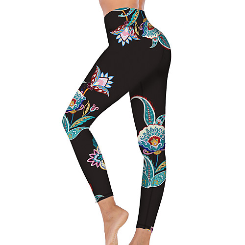

21Grams Women's High Waist Yoga Pants Cropped Leggings Tummy Control Butt Lift Breathable Black Fitness Gym Workout Running Winter Sports Activewear High Elasticity