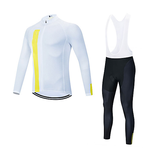 

Men's Long Sleeve Cycling Jersey with Bib Tights Cycling Jersey with Tights Winter Elastane Black Bike Sports Clothing Apparel