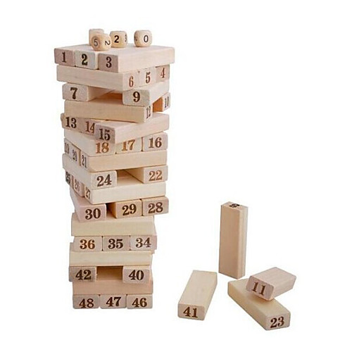 

48 pcs Board Game Stacking Game Wooden Blocks Stacking Tumbling Tower Wooden Mini Professional Kid's Adults' Boys' Girls' Toys Gifts / 14 years