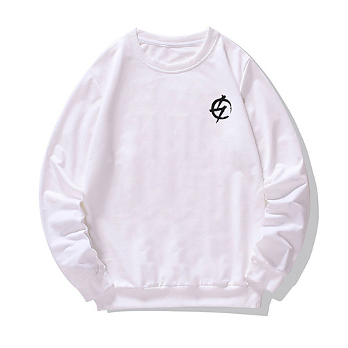 

Men's Pullover Sweatshirt Graphic Print Daily Weekend Other Prints Casual Hoodies Sweatshirts White Black Purple