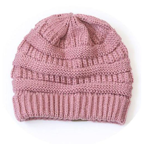 

Oversized Thick Slouchy Cable Beanie Cute Winter Hat - Pink