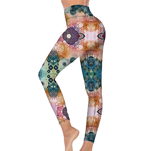 

21Grams Women's High Waist Yoga Pants Cropped Leggings Tummy Control Butt Lift Breathable Green Fitness Gym Workout Running Winter Sports Activewear High Elasticity