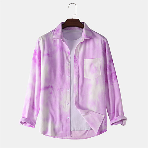 

Men's Shirt Other Prints Graffiti Button-Down Print Long Sleeve Daily Tops Casual Purple