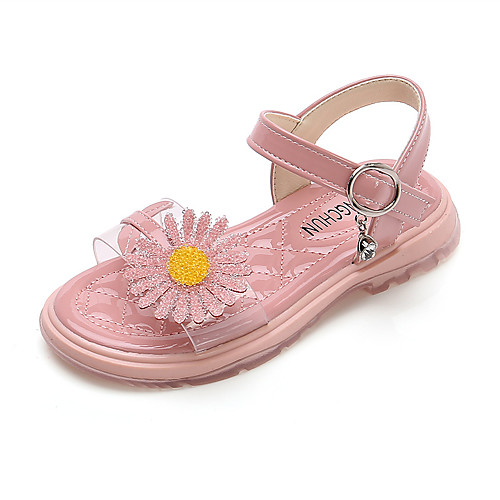 

Girls' Sandals Princess Shoes PU Little Kids(4-7ys) Big Kids(7years ) Daily Walking Shoes Crystal Flower Pink Green Beige Spring Summer