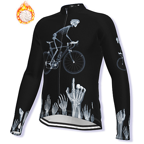 

21Grams Men's Long Sleeve Cycling Jacket Winter Fleece Spandex Black Bike Jacket Mountain Bike MTB Road Bike Cycling Fleece Lining Warm Sports Clothing Apparel / Stretchy / Athleisure