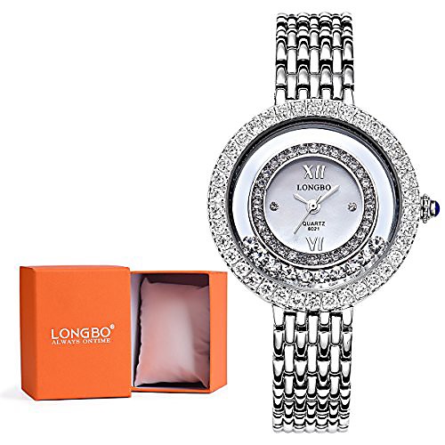 

Luxury Silver Full Diamond Rhinestone Bracelet Watch For Womens Raman Number Stainless Steel Band Wristwatch