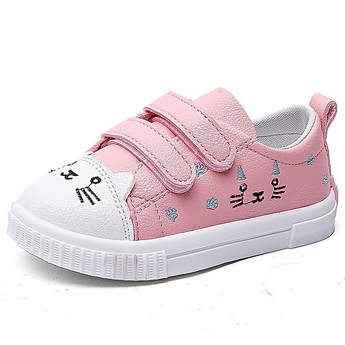 

Girls' Sneakers Comfort PU Little Kids(4-7ys) Daily Walking Shoes White Pink Fall Spring
