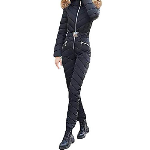 

Women's Snow Ski&Snowboard Slim Jumpsuits Romper Winter Warm Jacket Coat Black M