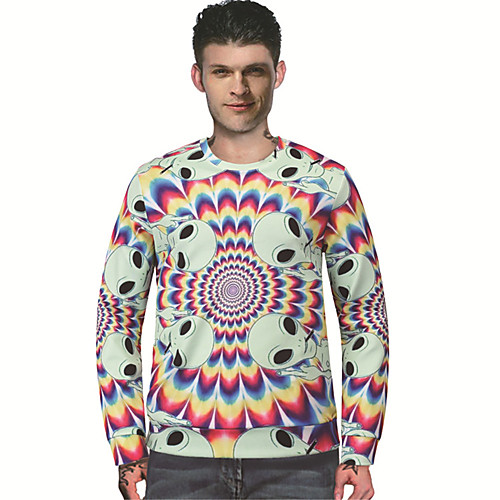 

Men's Pullover Sweatshirt Graphic Prints Skull Print Sports & Outdoor Daily 3D Print Casual Hoodies Sweatshirts White